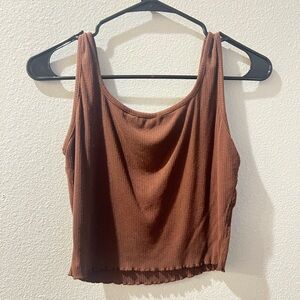 SHEIN Brown Ribbed Tank Top
